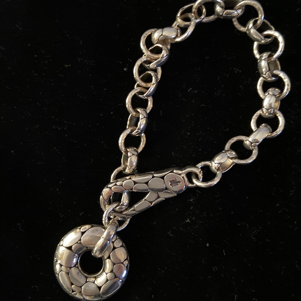 John Hardy Kali Silver Pebble- Motif Link bracelet